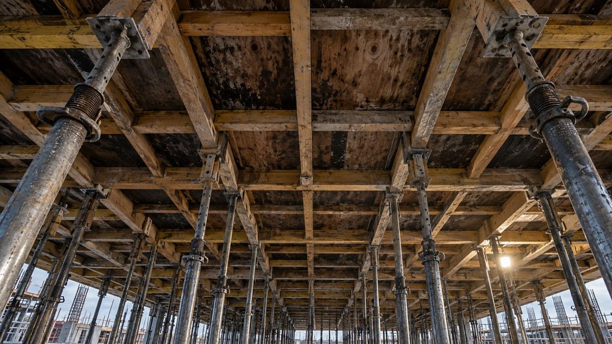 Szalunki do betonowania z zaplanowanymi przepustami instalacyjnymi umożliwiającymi przejście przewodów i rur bez